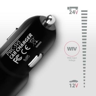 PWC-5V5 2.4A + 2.4A Car Charger
