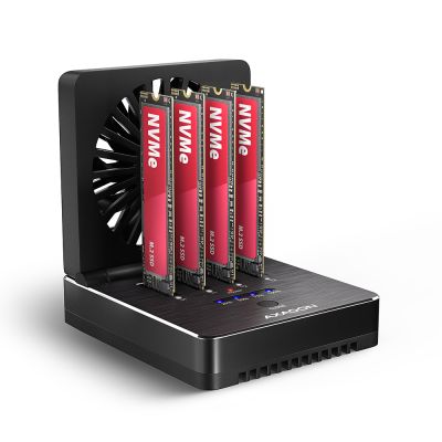 ADSA-M2C44 USB4 docking station for 4x M.2 NVMe SSDs with disk cloning function without a PC