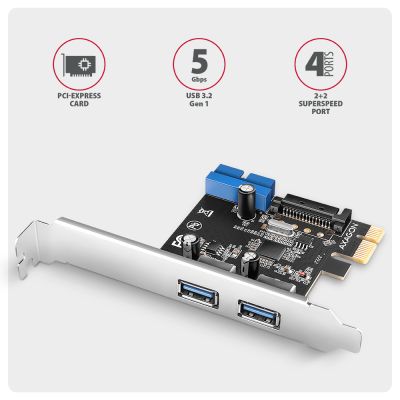 PCEU-232RS PCIe controller 2x ext. + 2x int. USB 5Gbps