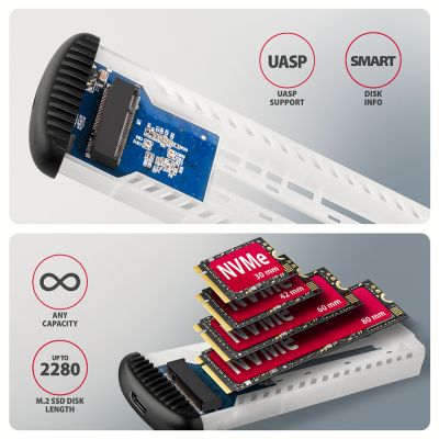 EEM2-SC USB-C 10Gbps - M.2 NVMe SSD RIBBED box