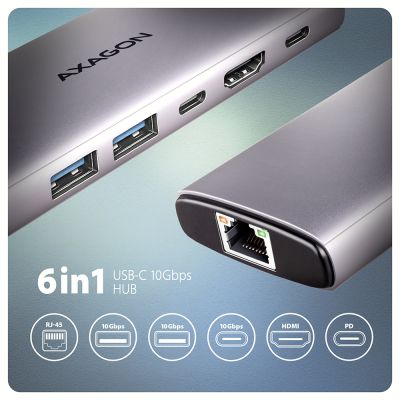 HMC-6G2L USB-C 10Gbps 6in1 hub