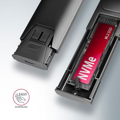 EEM2-GTS2 USB-C 10Gbps - M.2 NVMe & SATA SSD THIN SCREWLESS box
