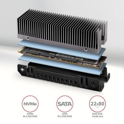 CLR-M2XT heatsink for M.2 SSD