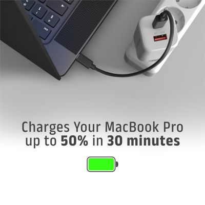 ACU-PQ100W GaN wall charger 100W, USB-C + USB-A, for laptops and phones