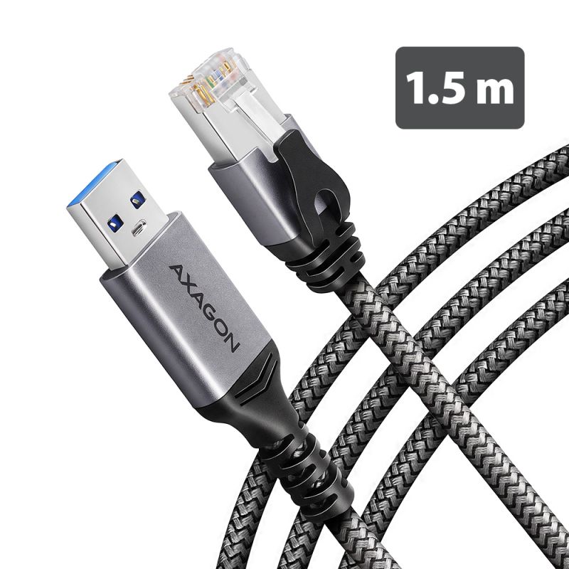 Produkt ADE-AM15 USB-A Gigabit Ethernet adaptér s integrovaným síťovým CAT6 kabelem RJ-45 (1,5 m) Obrázek