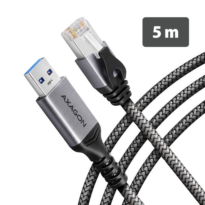 Produkt ADE-AM50 USB-A Gigabit Ethernet adaptér s integrovaným síťovým CAT6 kabelem RJ-45 (5 m) Obrázek