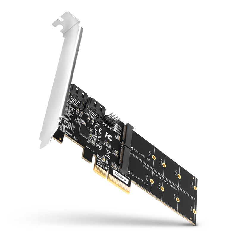 Termék PCES-SA4M2 PCIe controller 2x SATA 6G + 2x SATA M.2 Kép
