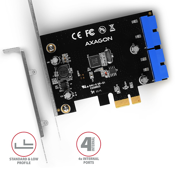 PCEU-034VL PCIe vezérlő 4x belsö SuperSpeed USB
