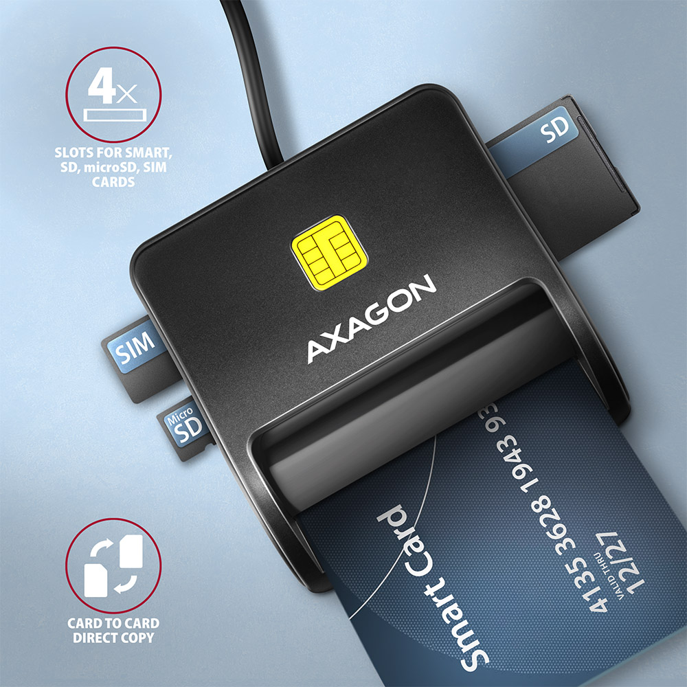 CRE-SM3SD USB-A 4-slot Smart card FlatReader čtečka