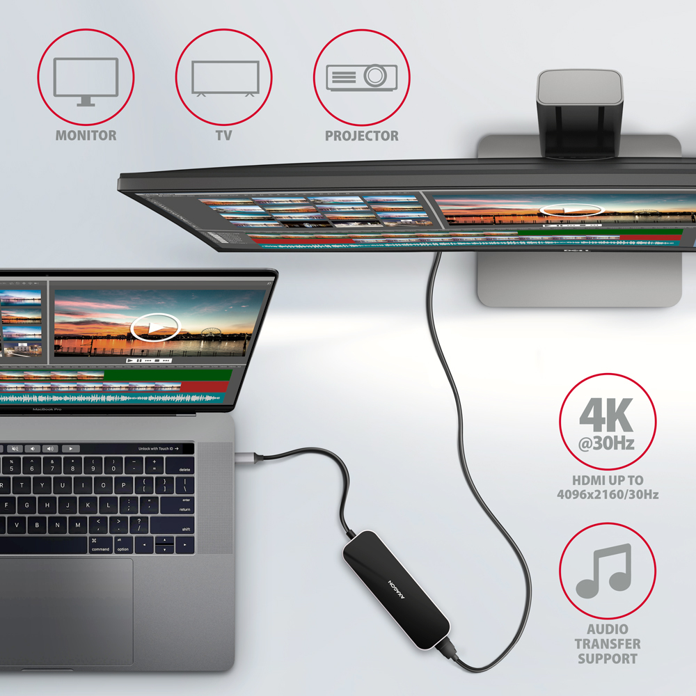 HMC-6H4A SuperSpeed USB-C COMBO 6in1 hub