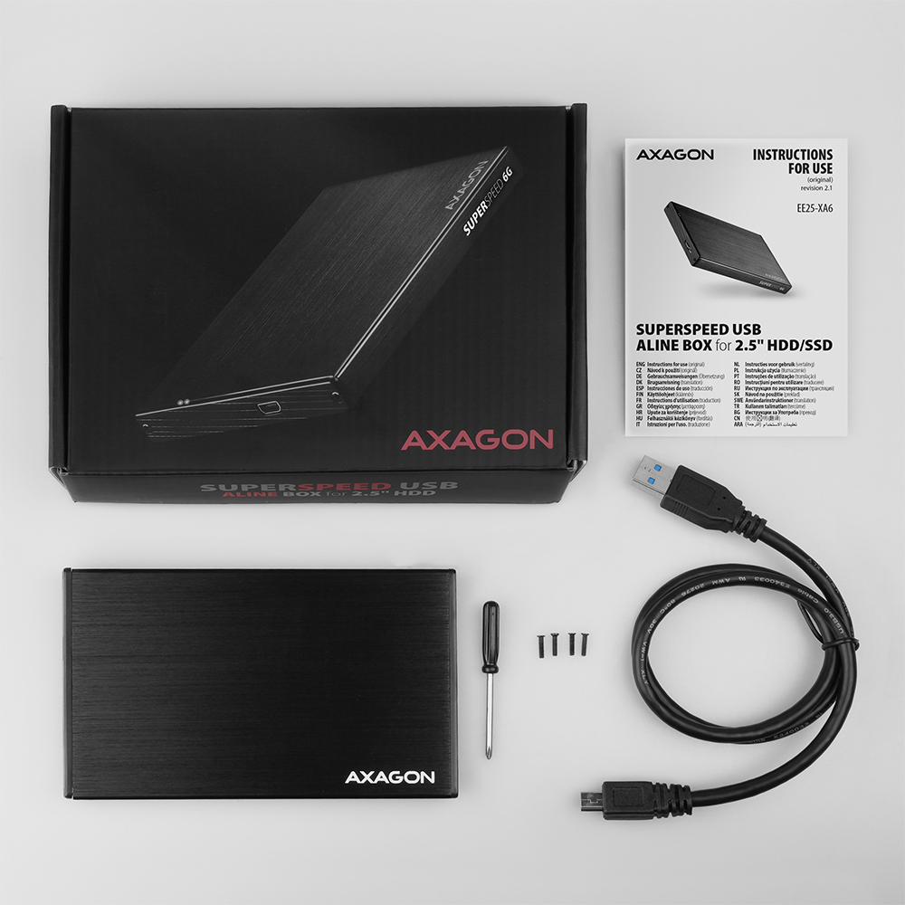 fddata USB版 EE25-XA6 USB 3.2 Gen 1 ALINE box | Axagon