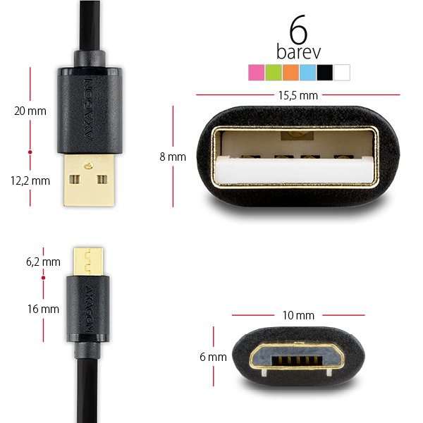 USB 2.0 A-M <> micro-M 2 m