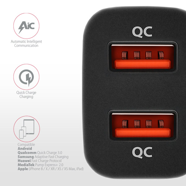 PWC-DQC 2x QC3.0 car charger