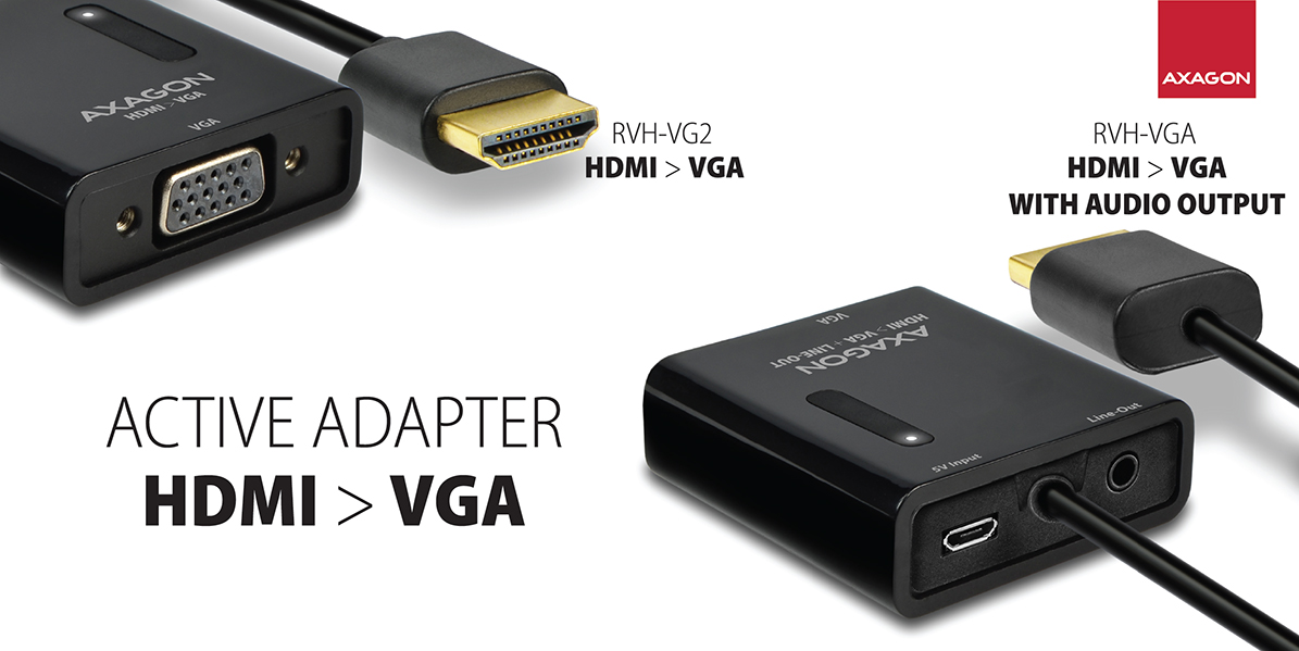 Bevægelse Udvinding spørge New HDMI to VGA converters | Axagon